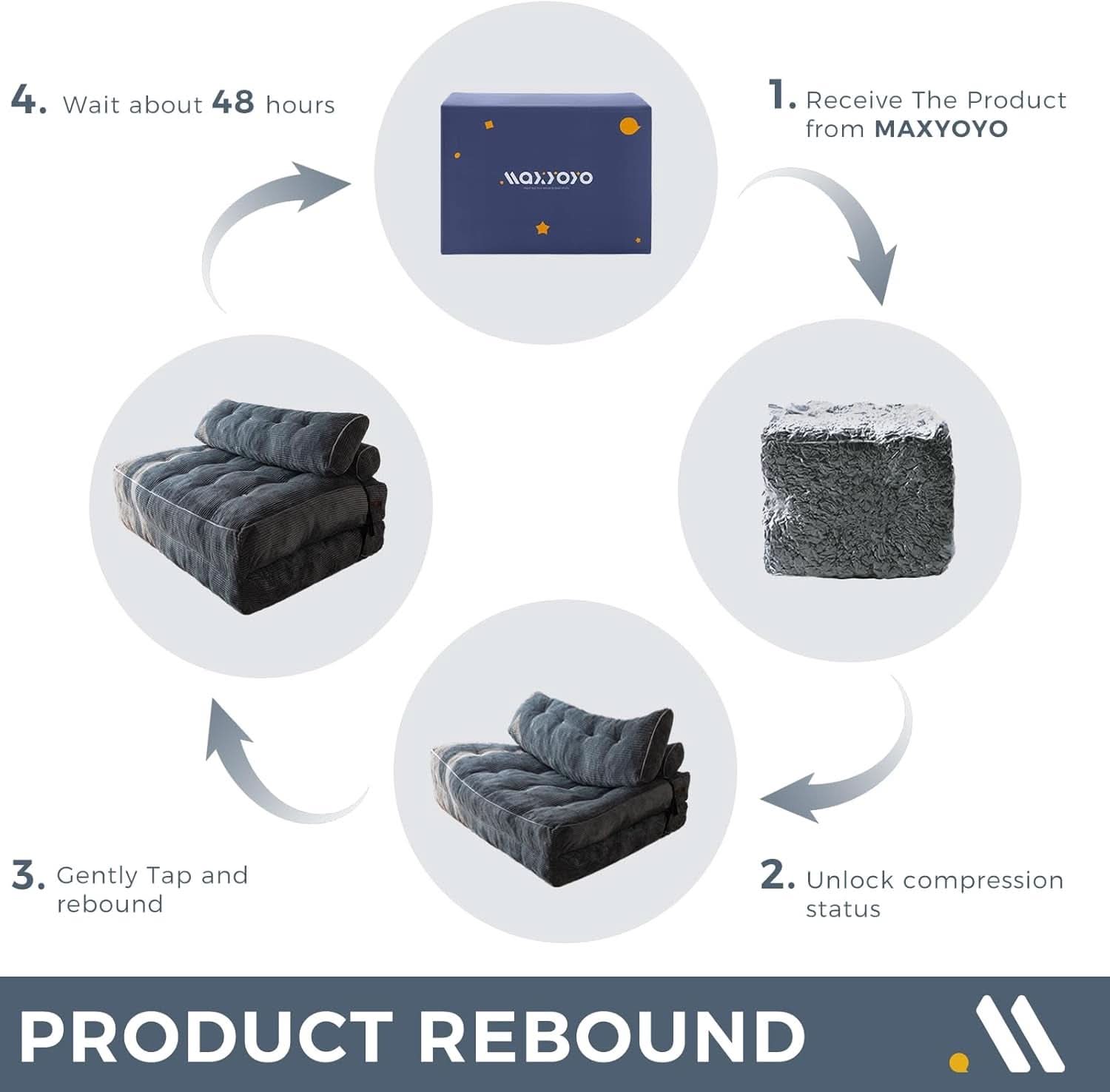Foldable Sofa Bed With Lumbar Support (Graphite Grey)