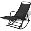 Garden Rocking Chair Steel and Textile (Black)