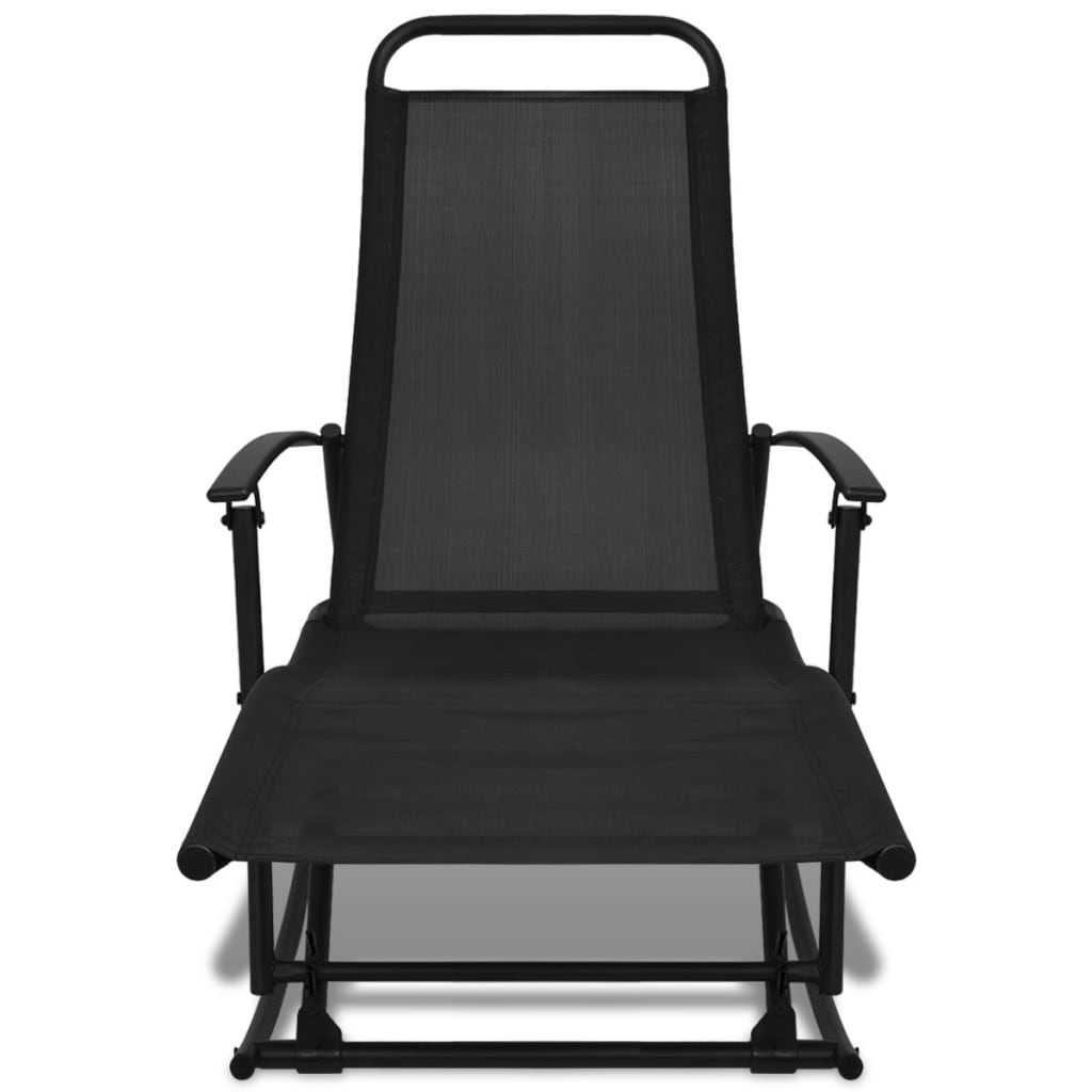 Garden Rocking Chair Steel and Textile (Black)
