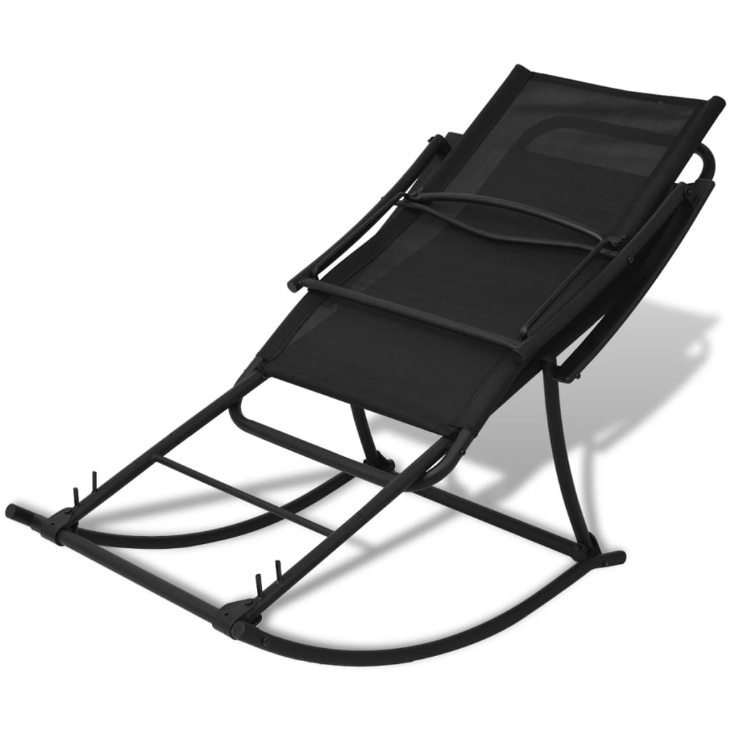 Garden Rocking Chair Steel and Textile (Black)
