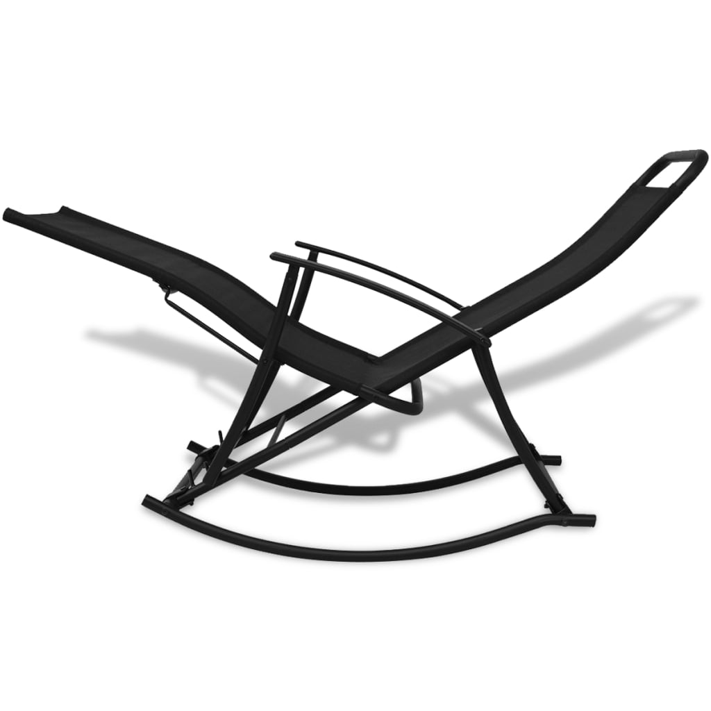 Garden Rocking Chair Steel and Textile (Black)