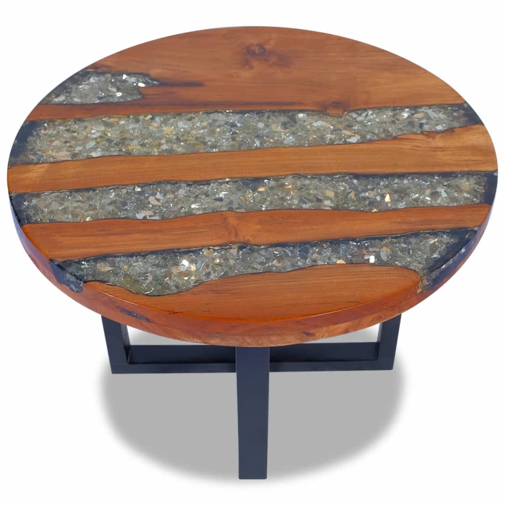 NNEVL Coffee Table Teak Resin 60 cm