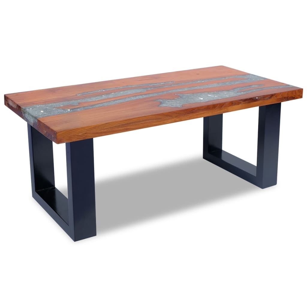 NNEVL Coffee Table Teak Resin 100x50 cm