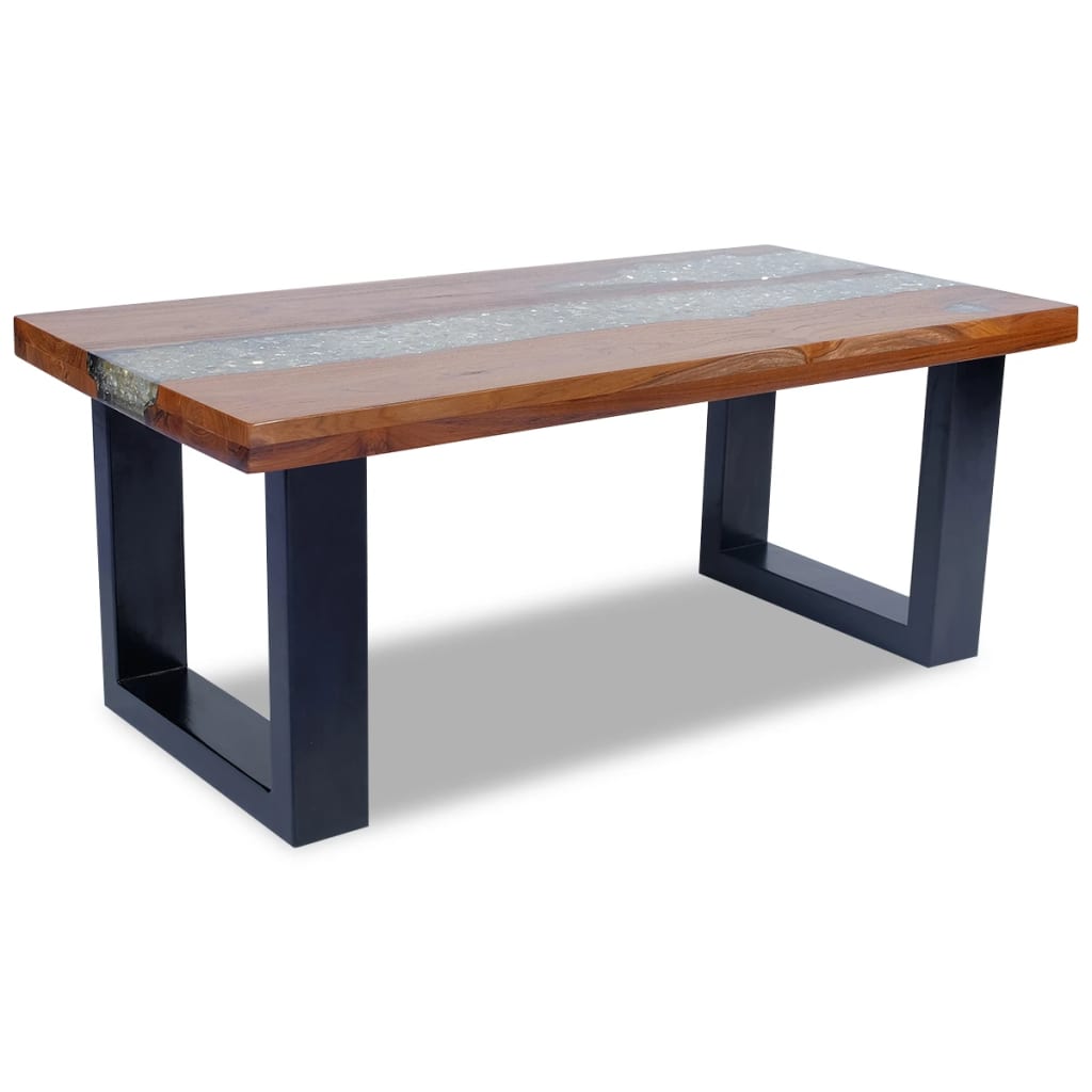 NNEVL Coffee Table Teak Resin 100x50 cm