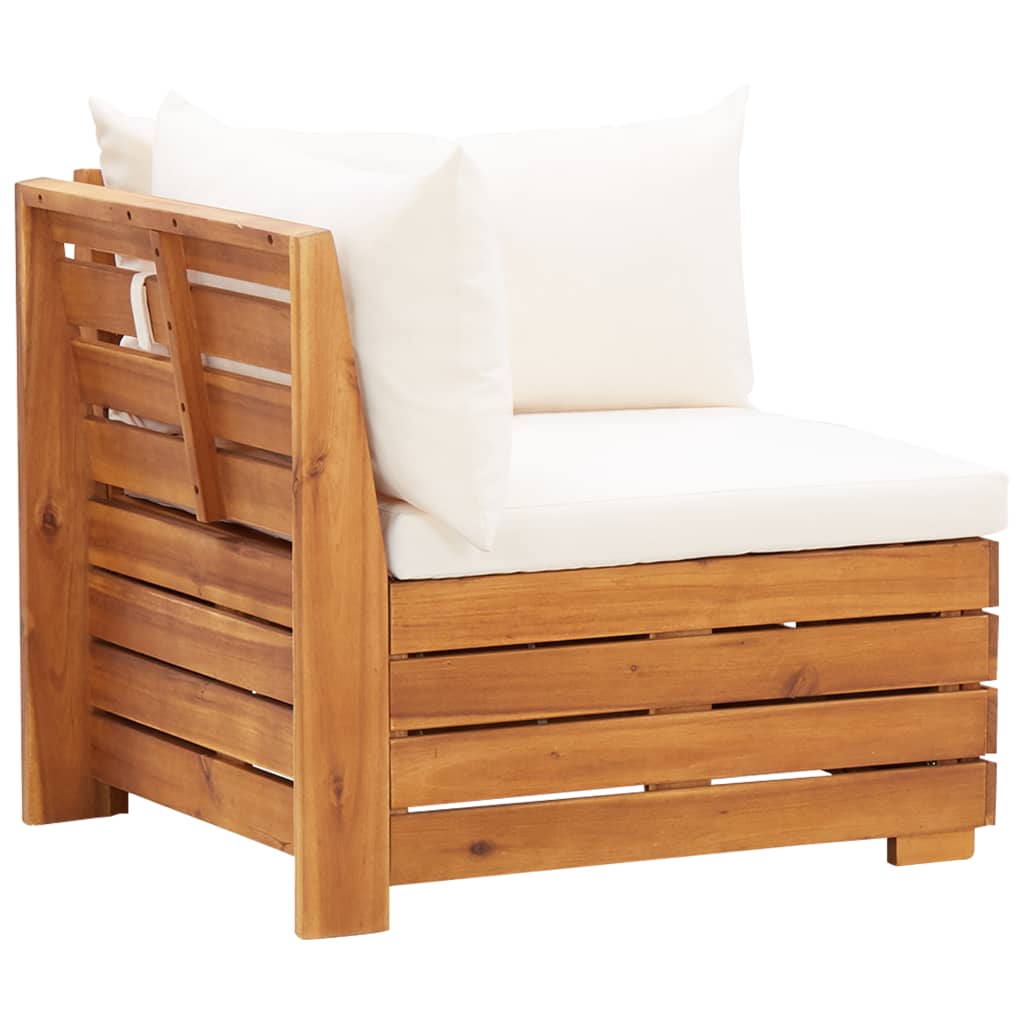 NNEVL Sectional Corner Sofa 1 pc with Cushions Solid Acacia Wood