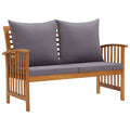 NNEVL 2 Piece Garden Lounge Set with Cushions Solid Acacia Wood