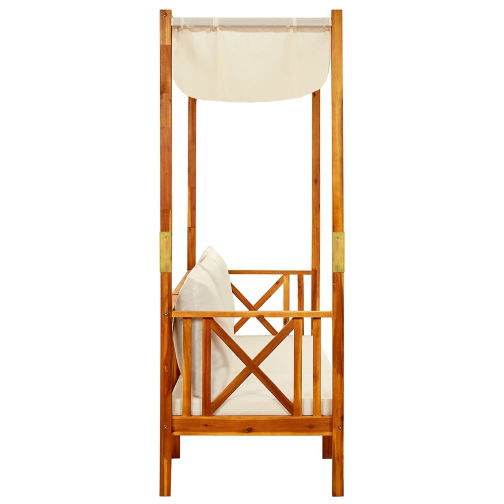 NNEVL Garden Bench with Canopy Solid Acacia Wood