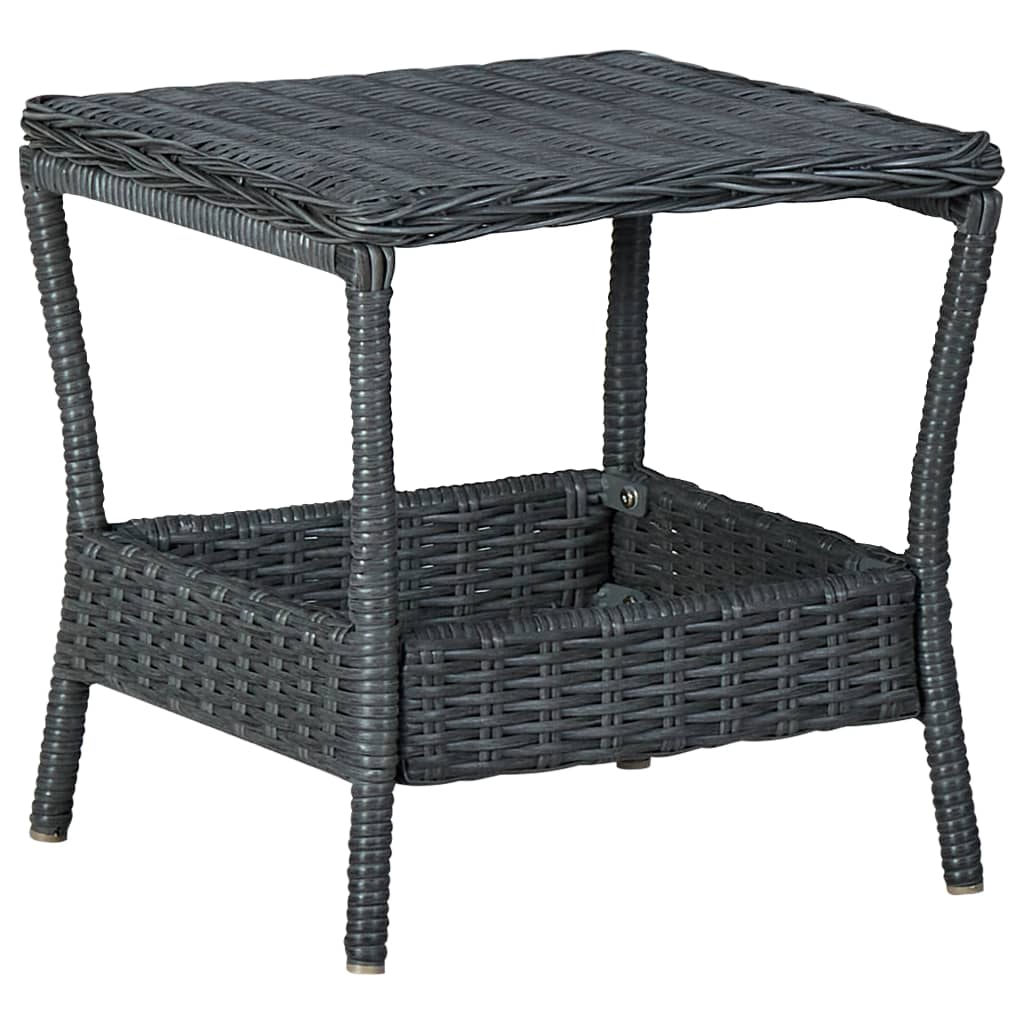 NNEVL 2 Piece Garden Lounge Set with Cushions Poly Rattan Dark Grey