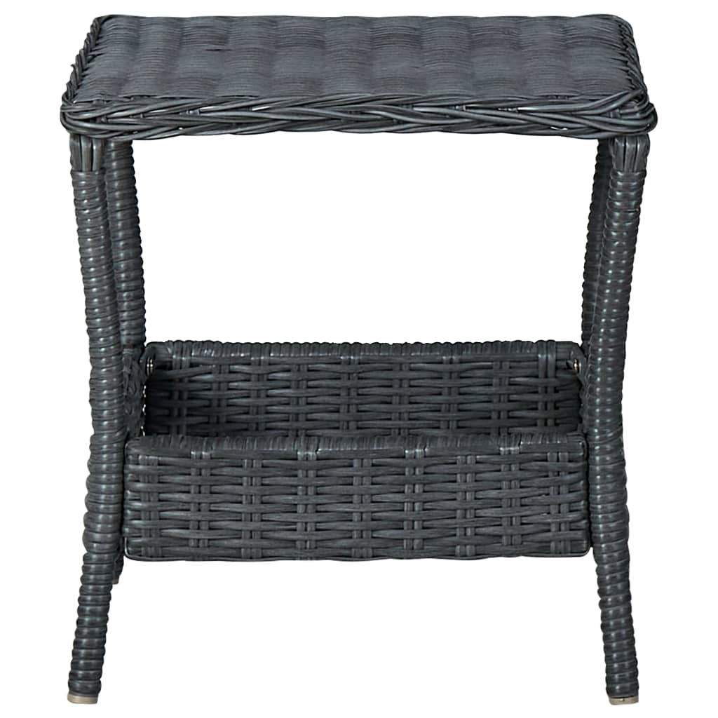 NNEVL 2 Piece Garden Lounge Set with Cushions Poly Rattan Dark Grey