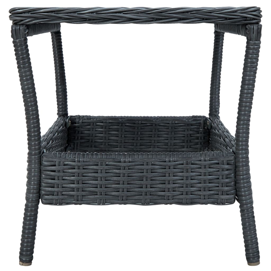 NNEVL 2 Piece Garden Lounge Set with Cushions Poly Rattan Dark Grey