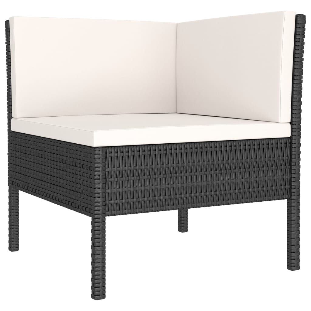 NNEVL 9 Piece Garden Lounge Set with Cushions Poly Rattan Black
