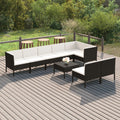 NNEVL 9 Piece Garden Lounge Set with Cushions Poly Rattan Black