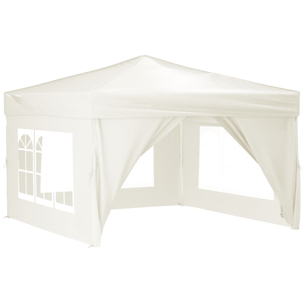 NNEVL Folding Party Tent with Sidewalls Cream 3x3 m