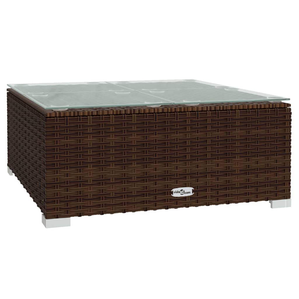 NNEVL 9 Piece Garden Lounge Set with Cushions Poly Rattan Brown