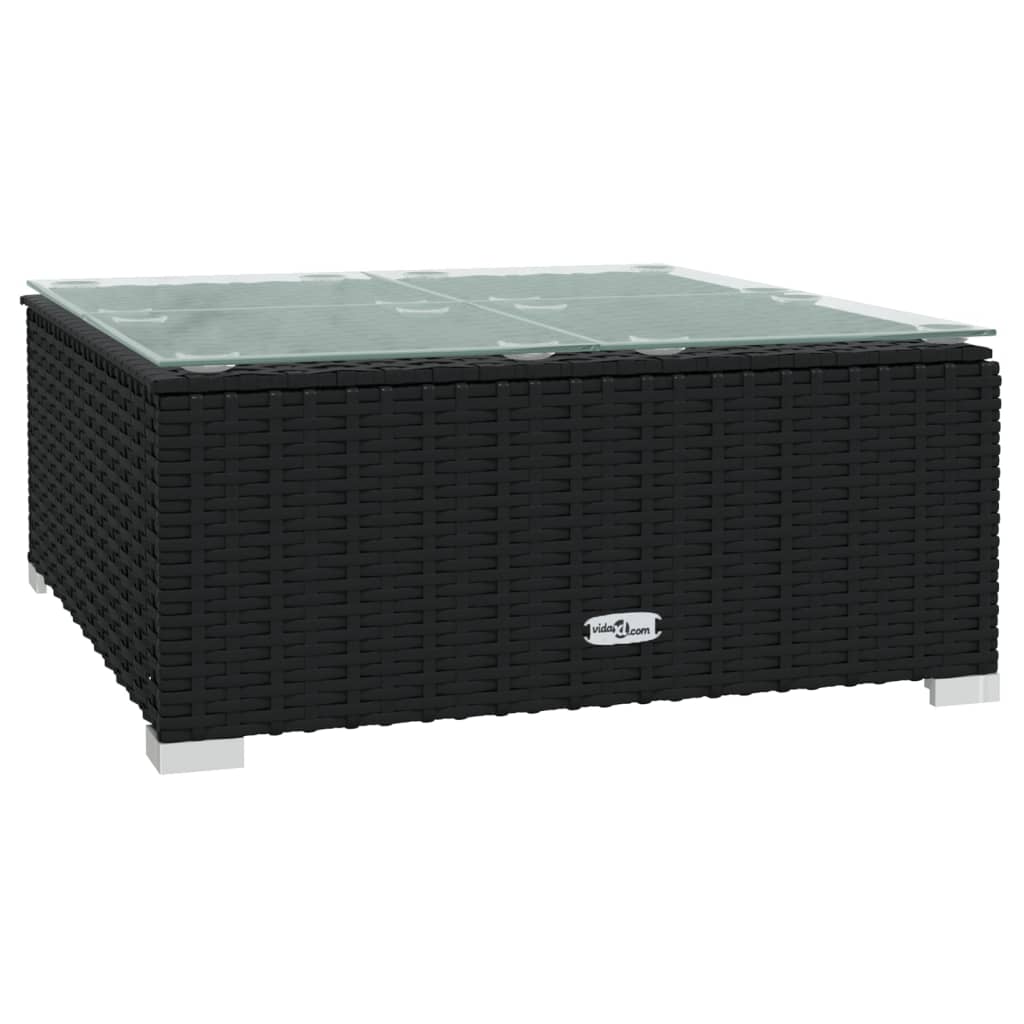 NNEVL 10 Piece Garden Lounge Set with Cushions Black Poly Rattan