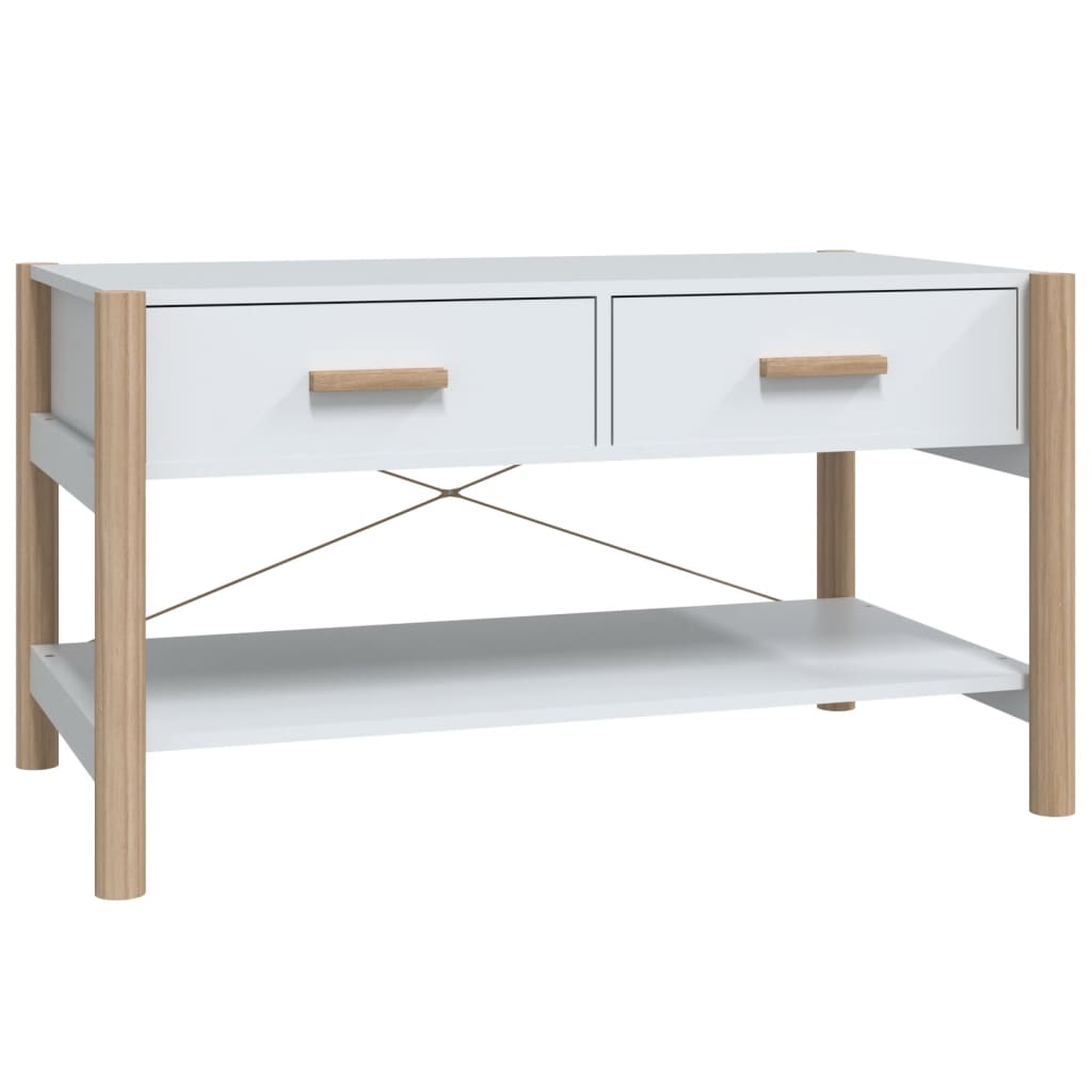 NNEVL Coffee Table White 82x48x45 cm Engineered Wood