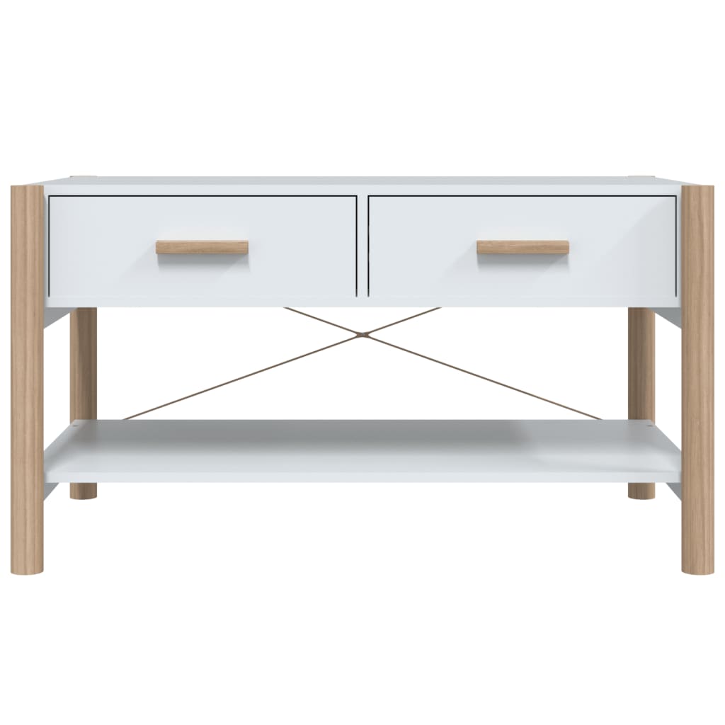 NNEVL Coffee Table White 82x48x45 cm Engineered Wood