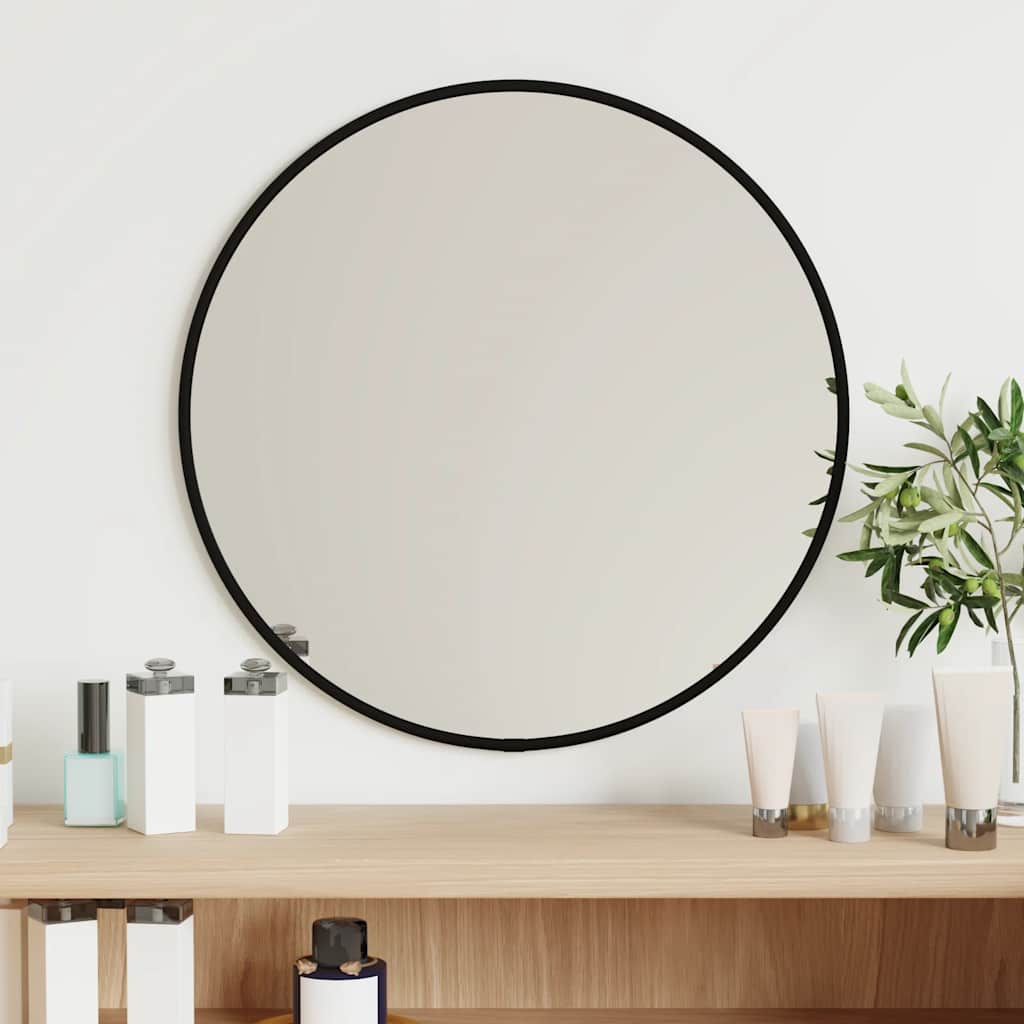 NNEVL Wall Mirror Black Ø 40 cm Round