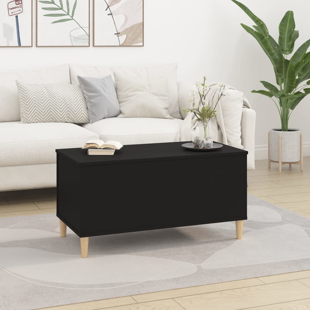 NNEVL Coffee Table Black 90x44.5x45 cm Engineered Wood