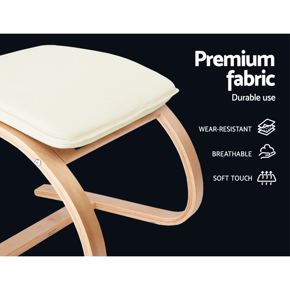 Artiss Rocking Armchair with Footstool (Beige)