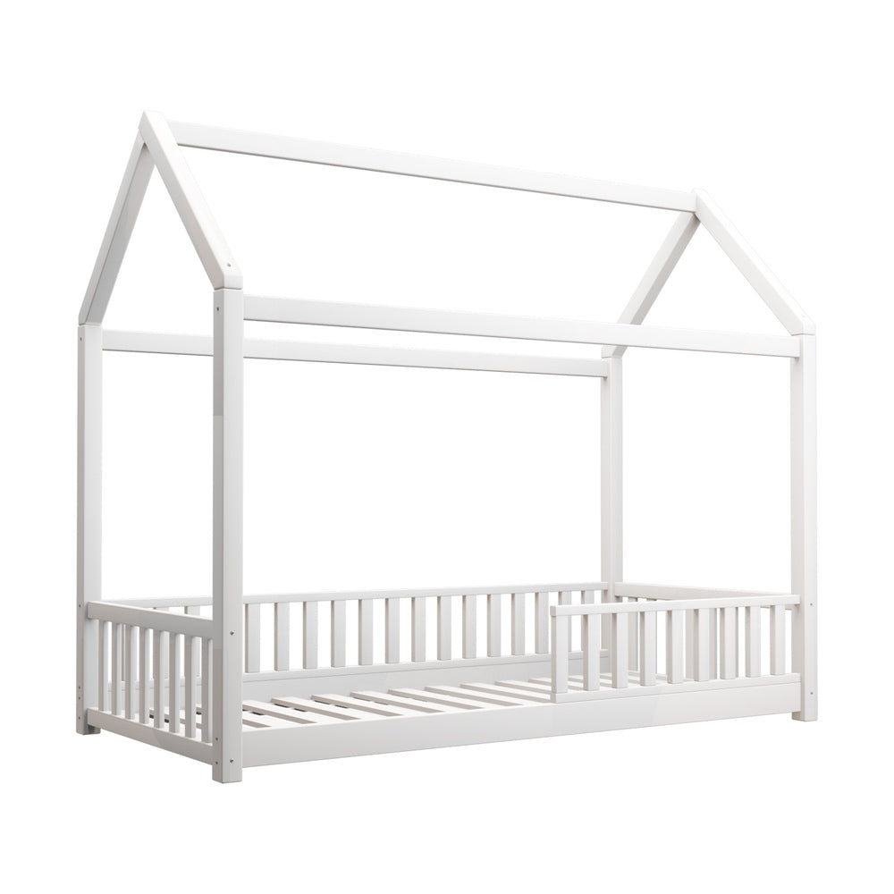 NNEED Bed Frame Kids Wooden Single House Style