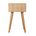 NNEED Bedside Table Wooden Rattan Furniture