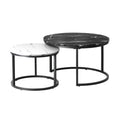 NNEED Nesting Coffee Table Round Marble Black&White