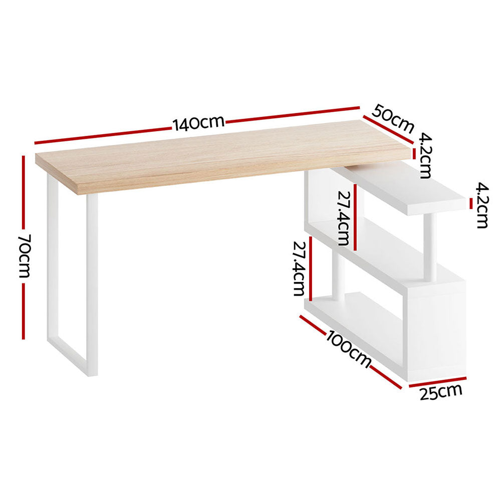 Artiss Computer Desk with Bookshelf 140CM