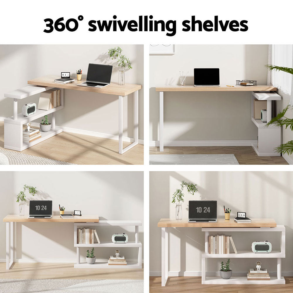 Artiss Computer Desk with Bookshelf 140CM