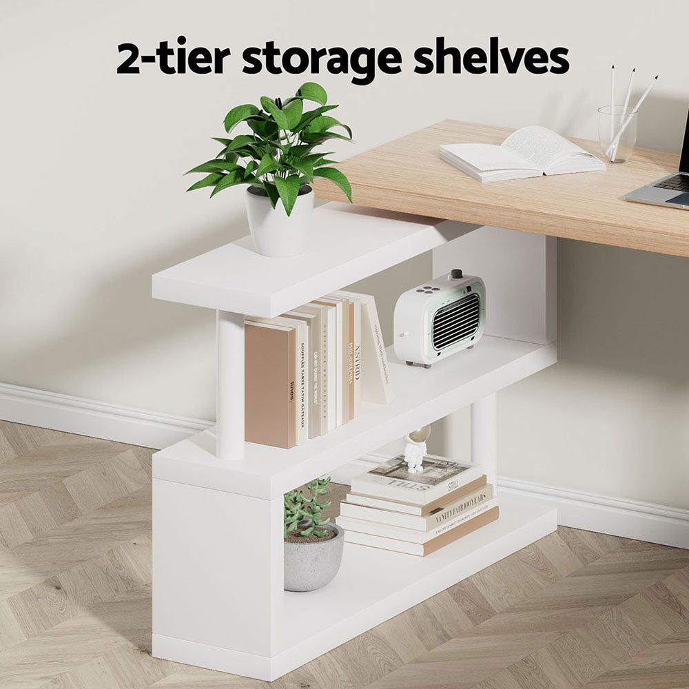 Artiss Computer Desk with Bookshelf 140CM