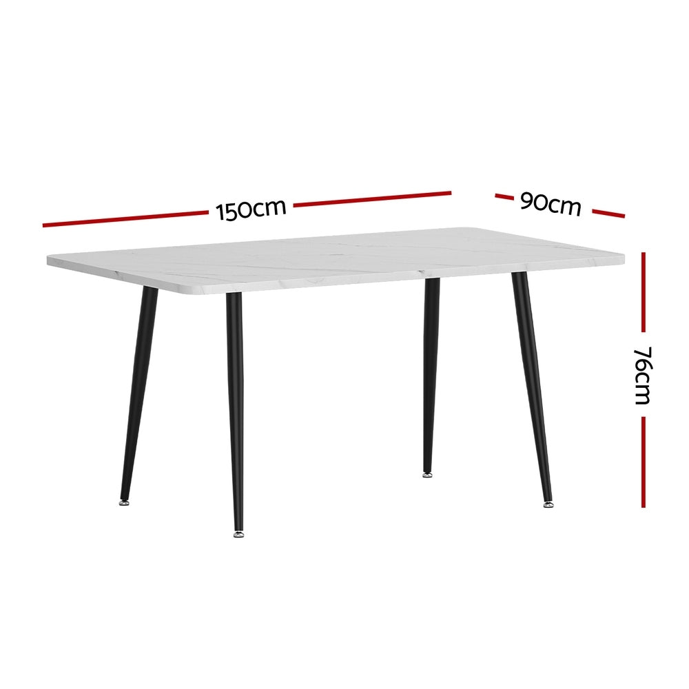 Artiss Dining Table Marble Effect