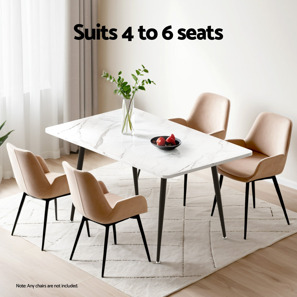Artiss Dining Table Marble Effect