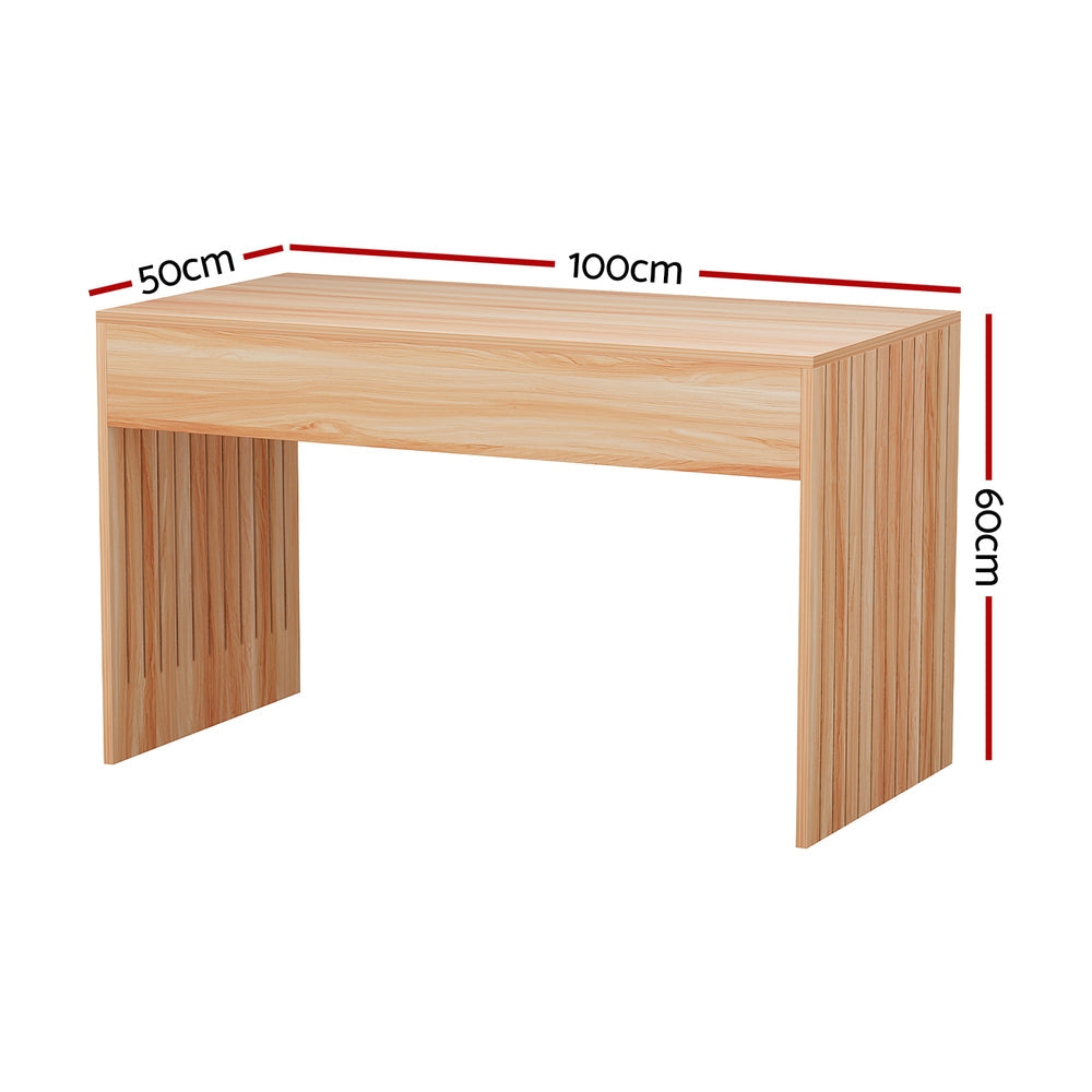 NNEDSZ Artiss Coffee Table Rectangle Fluted Side 100CM