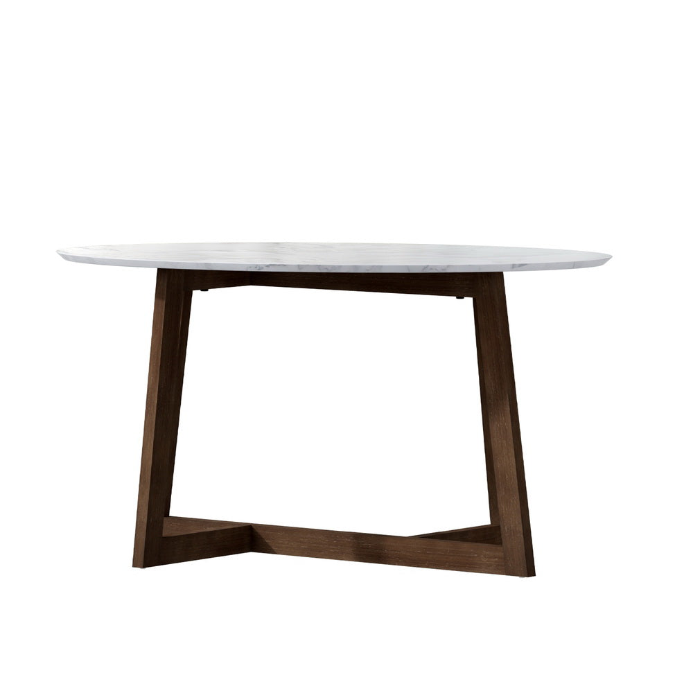 NNEDSZ Artiss Coffee Table Oval Marble Effect