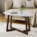 NNEDSZ Artiss Coffee Table Oval Marble Effect