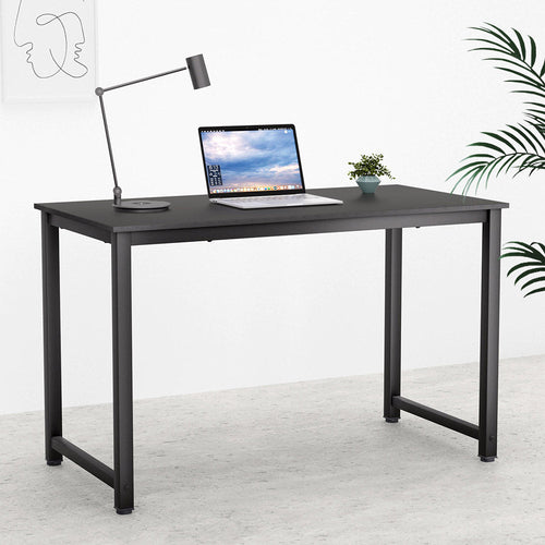 Black Artiss computer desk for home office, 120cm study table with sleek design, sturdy furniture for workspace.