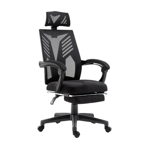 Black Artiss Mesh Office Recliner Chair with ergonomic design and adjustable features, suitable for home or office use.