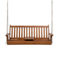 Gardeon Porch Outdoor Swing Chair Patio Furniture Wooden Bench 2 Seat Cup Holder