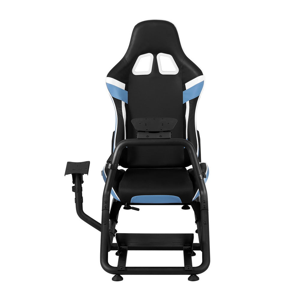 NNEDSZ Artiss Racing Simulator Cockpit Steering Wheel Gaming Chair Blue