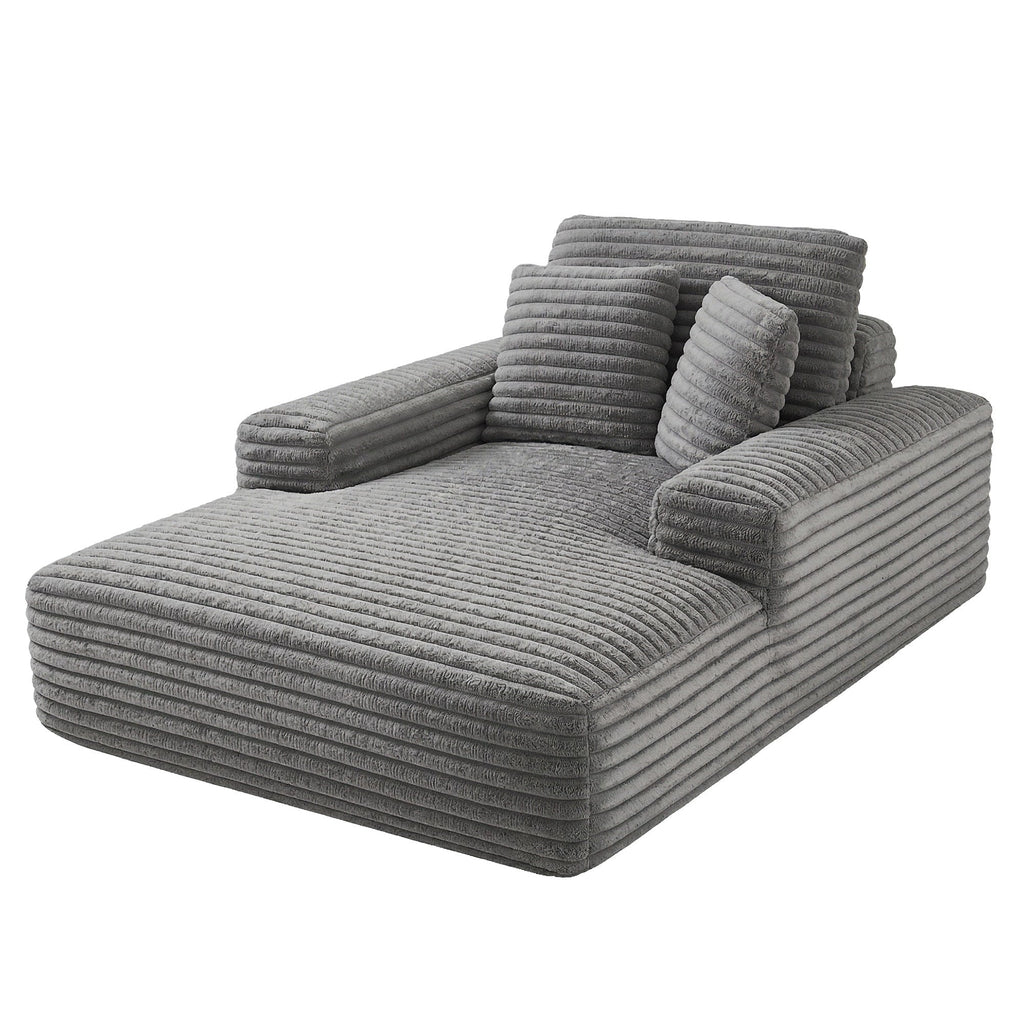 Faux Fur Lounge Sofa Bed (Grey)
