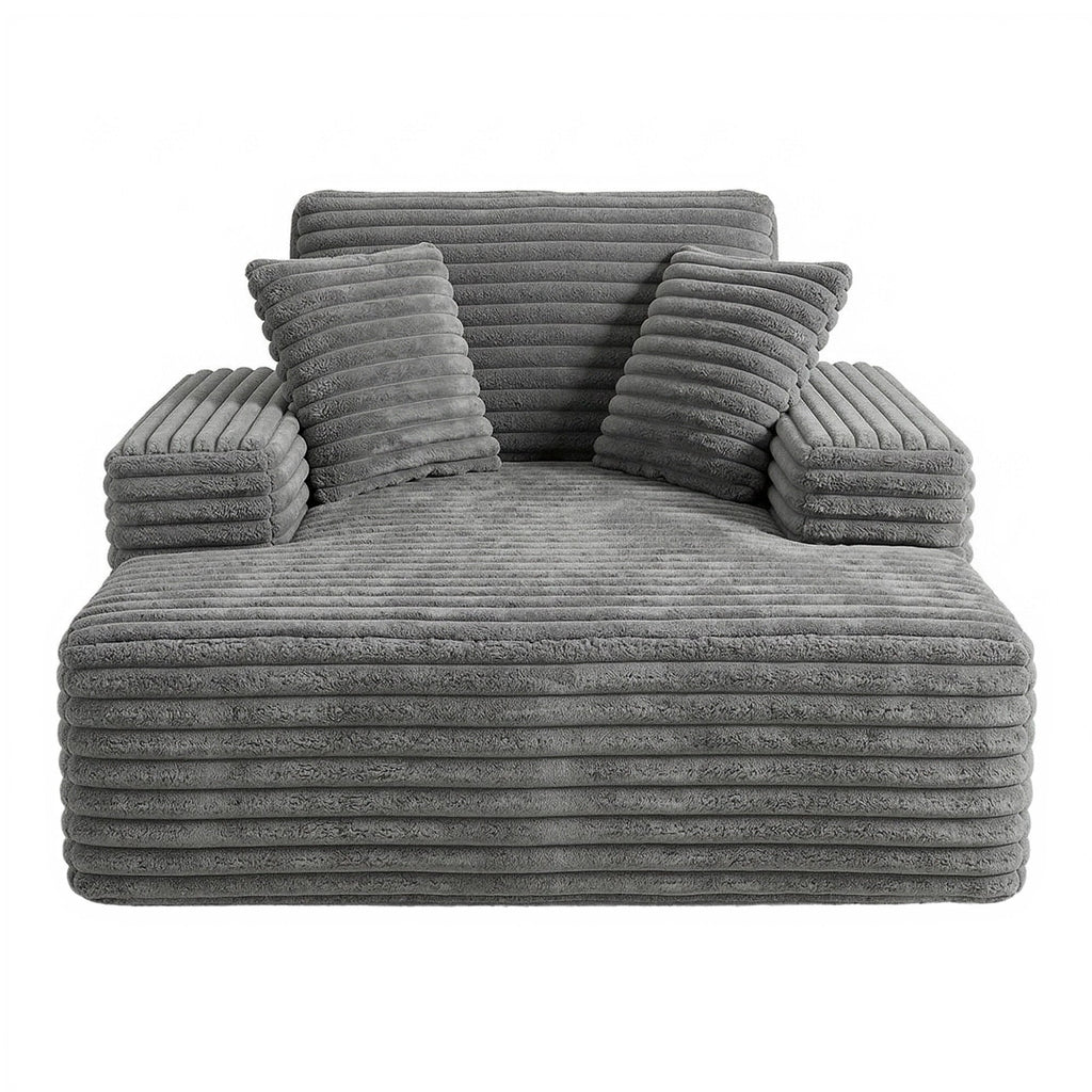 Faux Fur Lounge Sofa Bed (Grey)