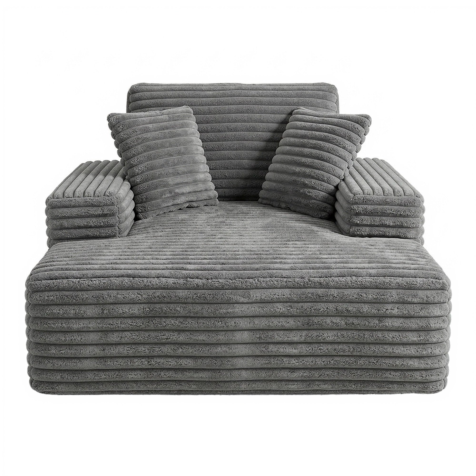Faux Fur Lounge Sofa Bed (Grey)