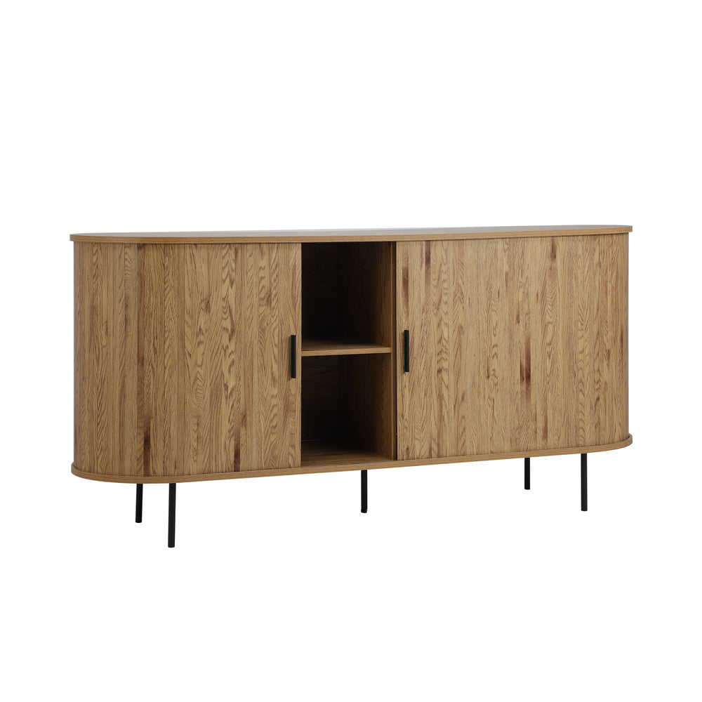 NNEED Buffet Sideboard Sliding Doors Pantry Cabinet Natural