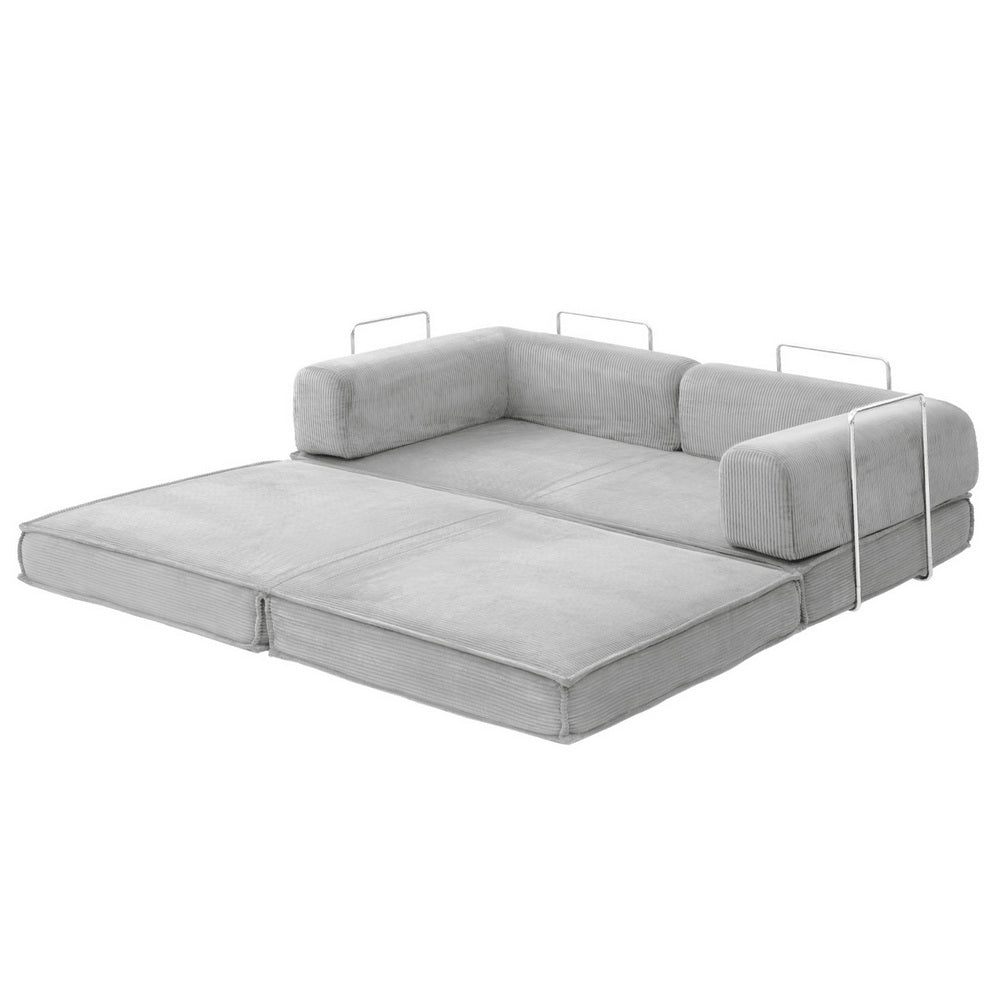 Convertible Folding Sofa Bed (Light Grey)