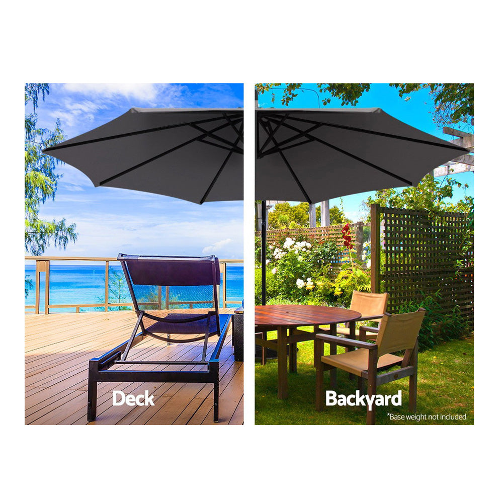 NNEDSZ 3M Outdoor Furniture Garden Umbrella Charcoal