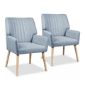 Artiss Armchair x 2 Blue Grey Fabric