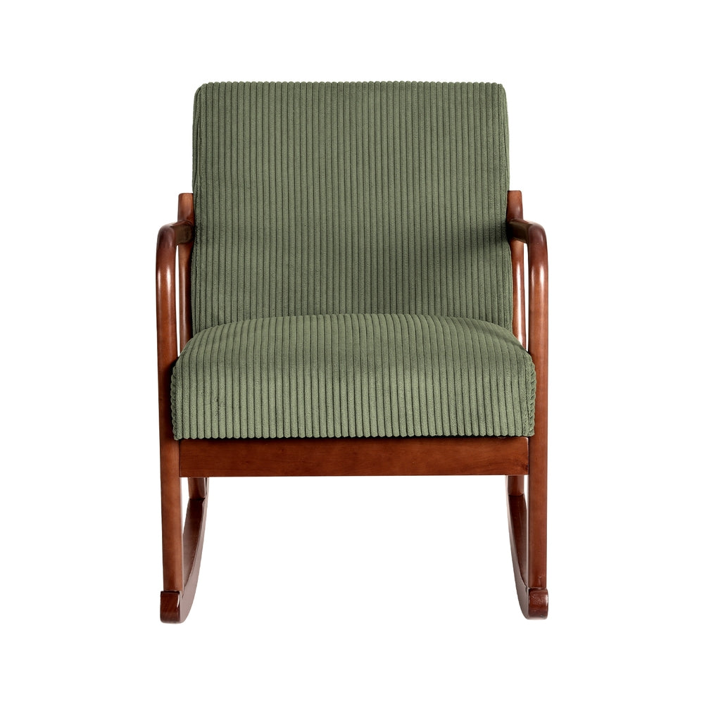 NNEDSZ Artiss Rocking Armchair Nursing Chair Corduroy Green