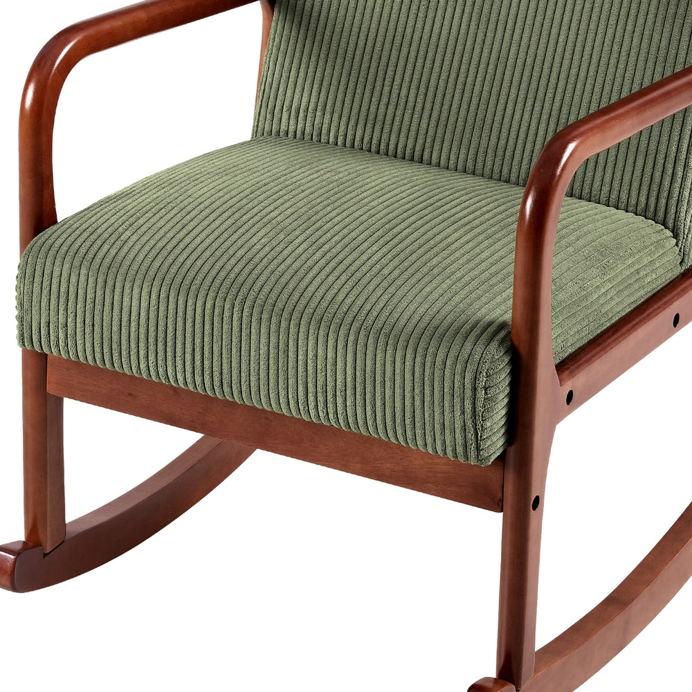 NNEDSZ Artiss Rocking Armchair Nursing Chair Corduroy Green