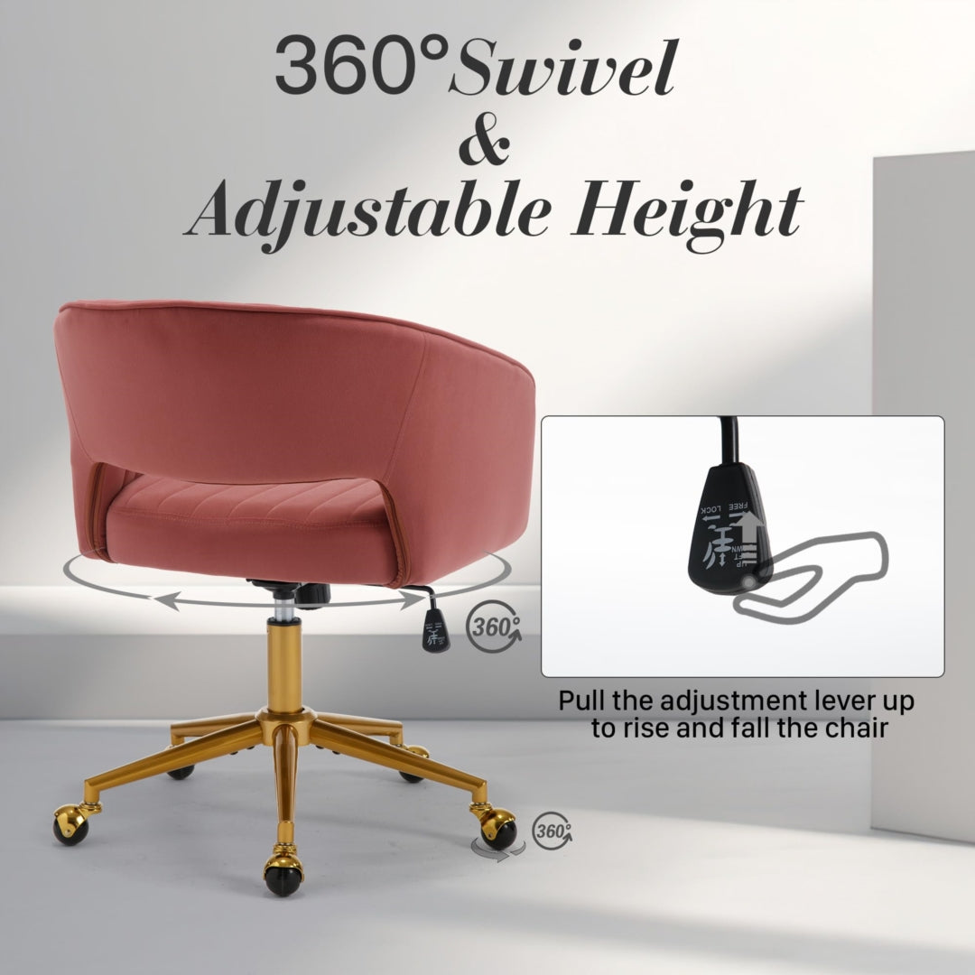 NNEDSZ Velvet Home Office Chair- Rose