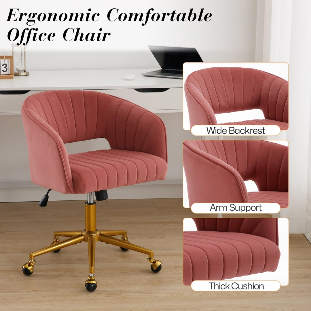 NNEDSZ Velvet Home Office Chair- Rose